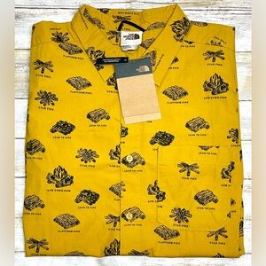 The North Face MEN’S BAYTRAIL PATTERN SHIRT large $70 Yellow Campfire Large NWT